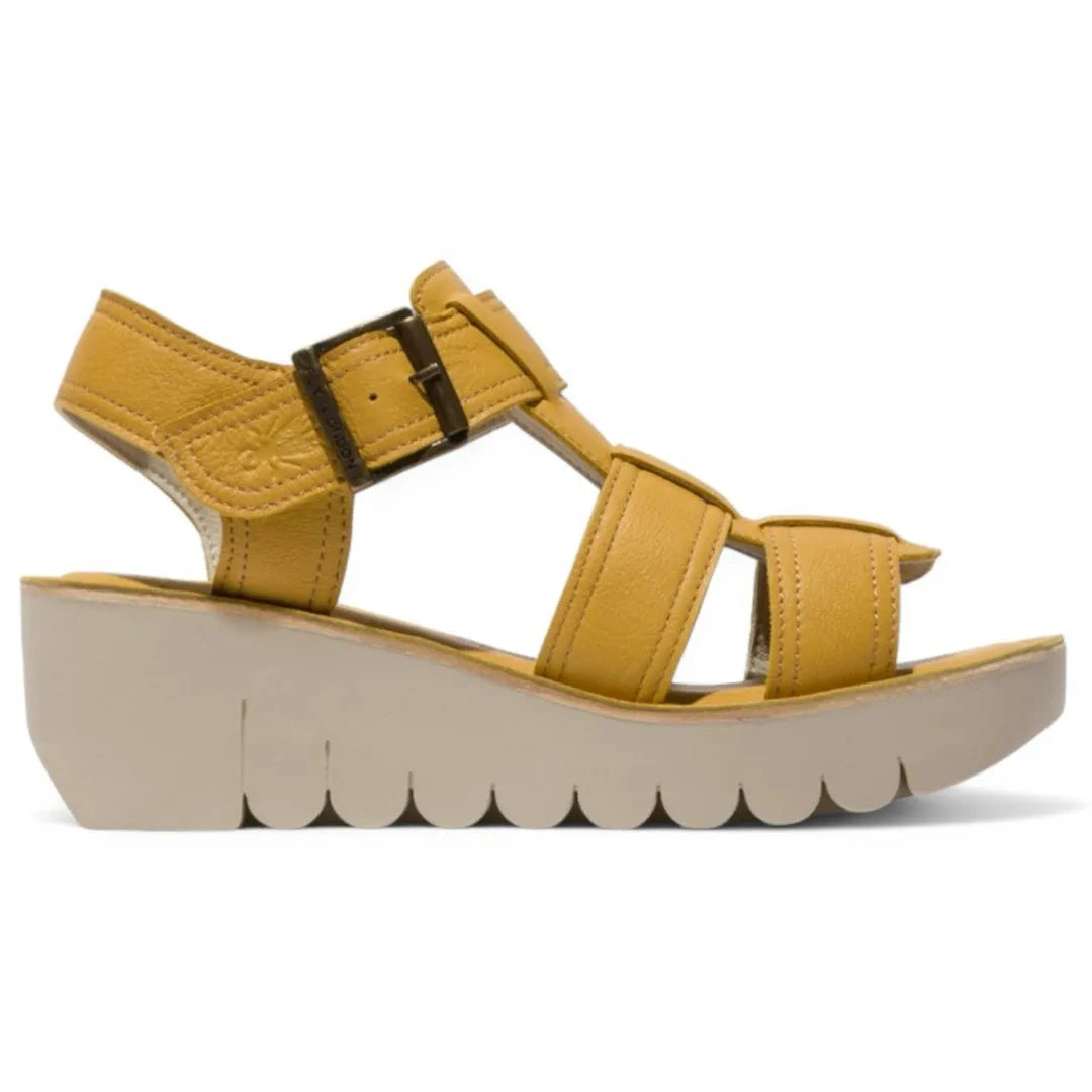 "YUDD236FLY – Elegante Lederwedgesandalen: Dein perfekter Sommer-Look!"